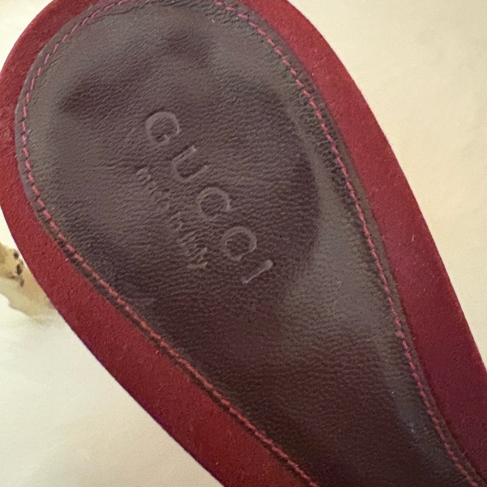 Gucci Burgundy Velvet Mules - Picture 13 of 15